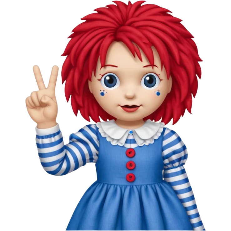 raggedy ann doll showing middle finger  emoji