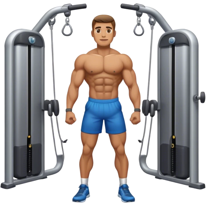 standing fit man cable-machine-exercise emoji