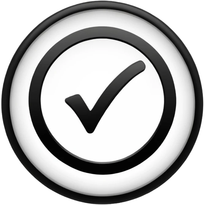 A verification badge  Al black and the center white emoji