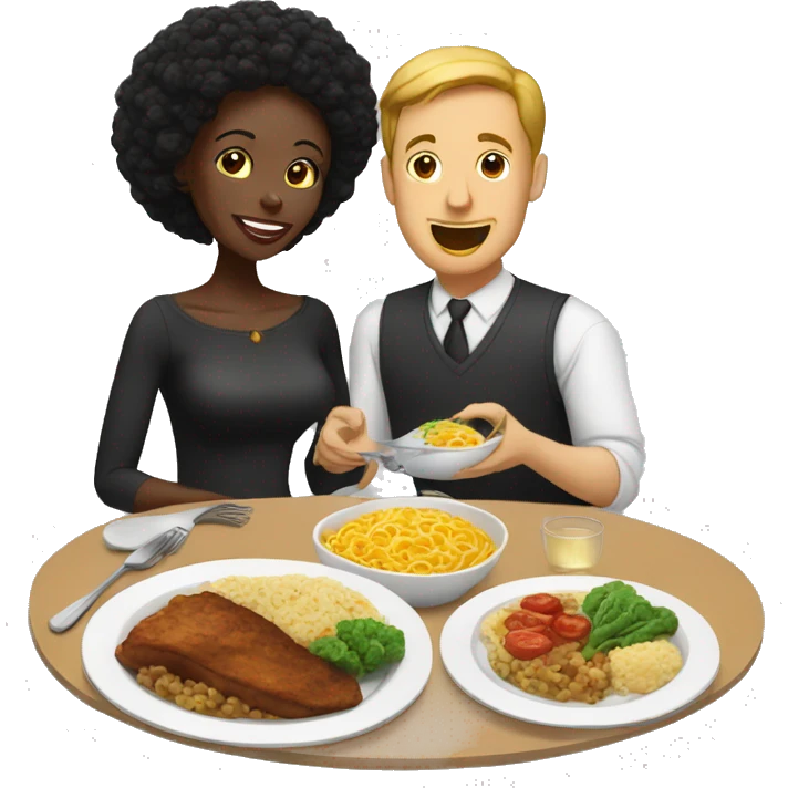 Black wife gives white husband meal emoji