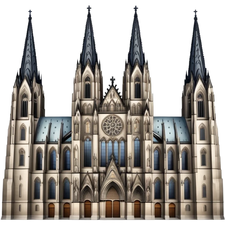 Cinematic Realistic Cologne Cathedral Landmark Emoji, showcasing Gothic architecture rendered with detailed stone textures and majestic, dynamic lighting. emoji