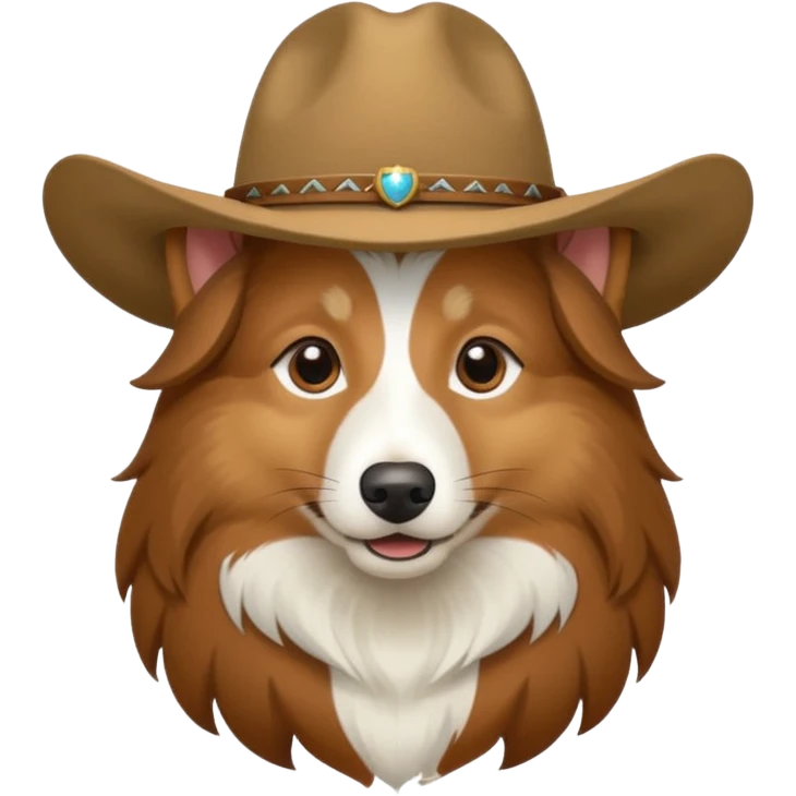 Cowboy Shetland sheepdog emoji