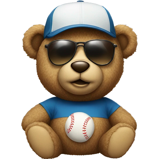Teddy Bear with sunglasses and a baseball cap emoji