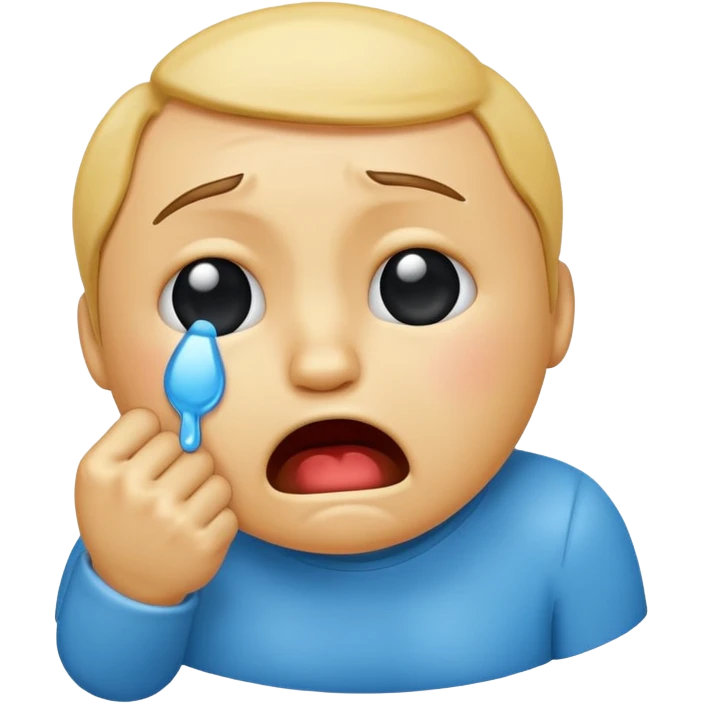 Crying emoji with fist in front of mouth emoji