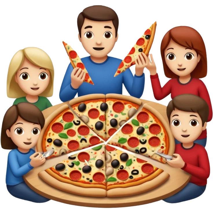 familiy eating pizza emoji
