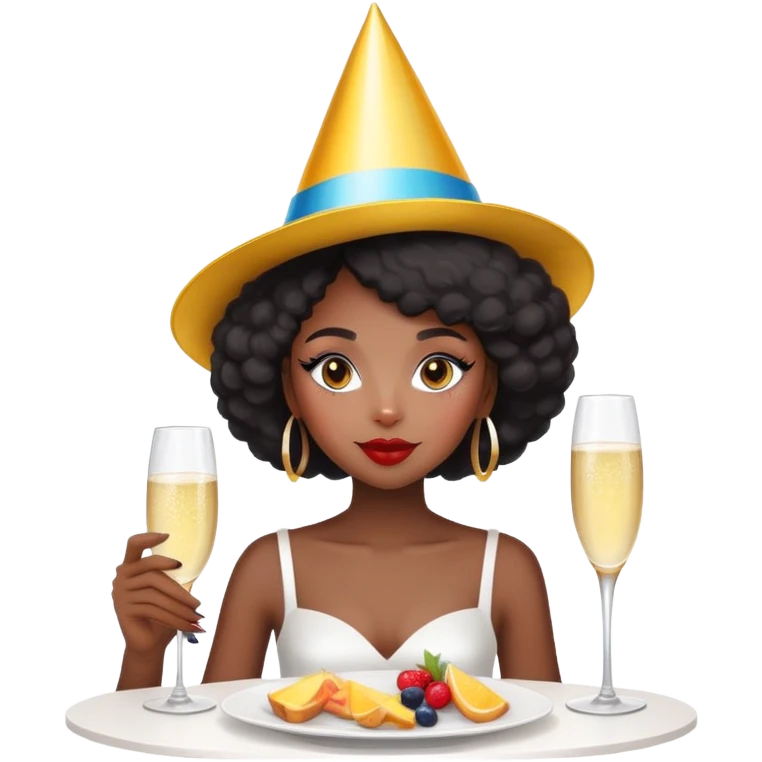 Black girl with makeup brunch emoji