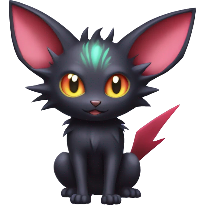 Shiny Dark Litten-Espeon-Zorua-Bat-fusion-hybrid full body emoji