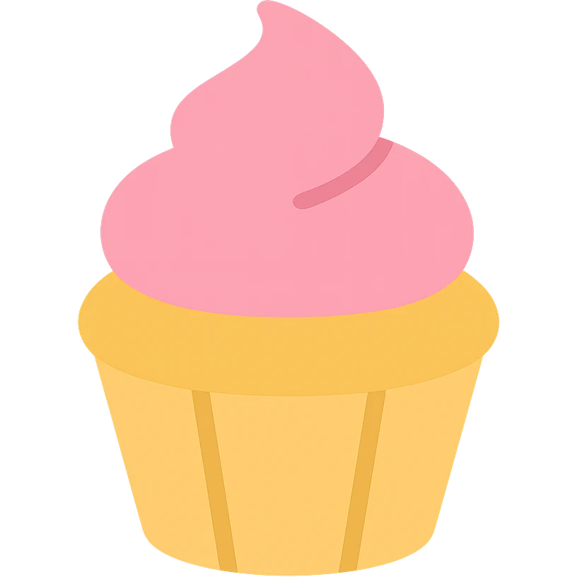 cupcake with pink icing icon emoji
