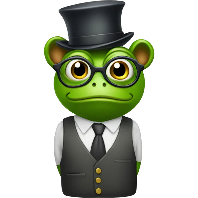 Frog accountant emoji