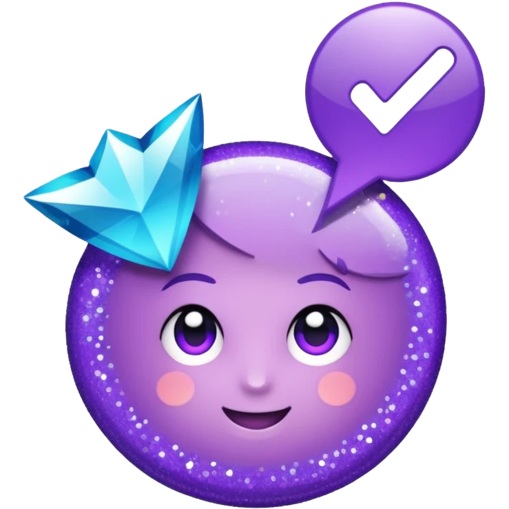 glitter purple and cian checkmark emoji