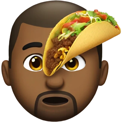 kanye west eating a taco emoji