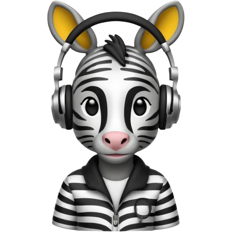 A zebra listening to music emoji