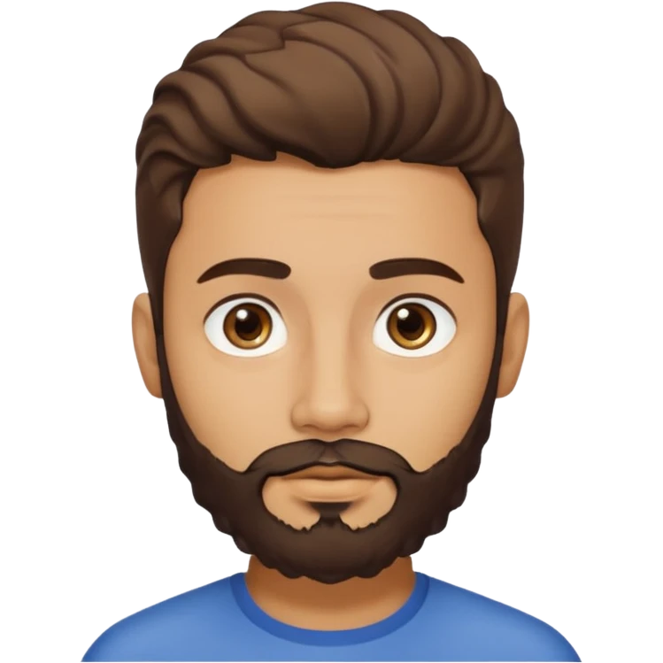 young lightskin Pakistani man with sculpted beard wavy short hair and almond shaped eyes brown and thick eyebrows emoji