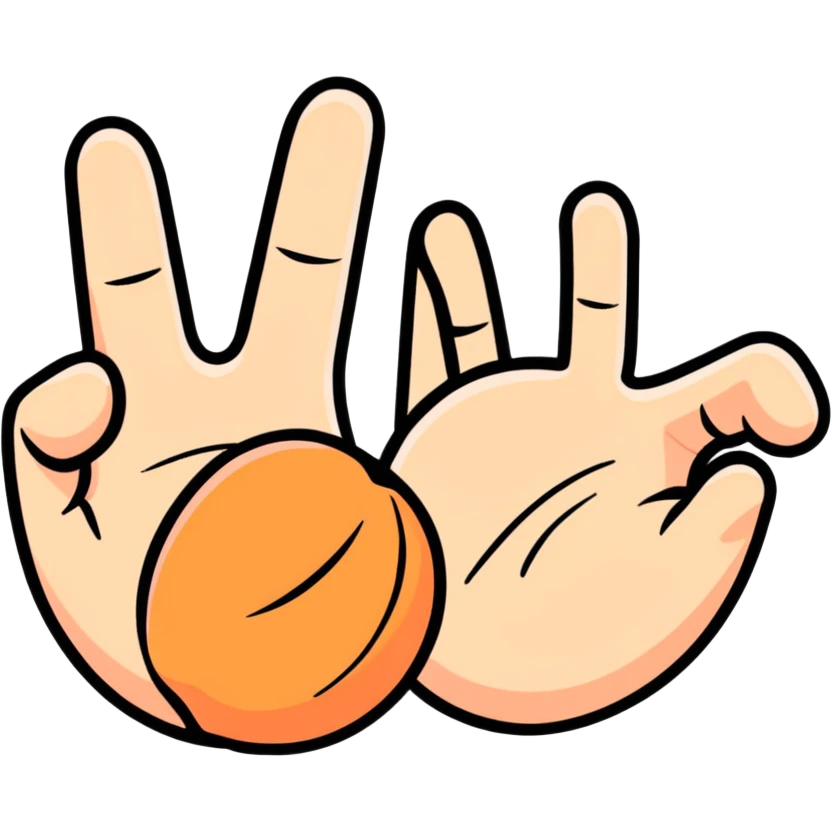 Peach emoji with hand prints on it emoji