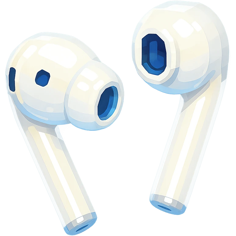 white EarPods headphones with a glossy finish emoji