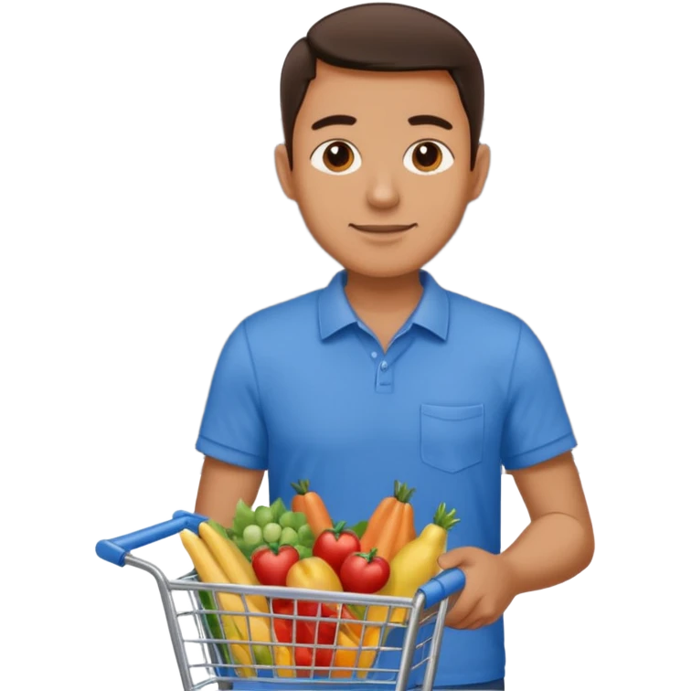 A man with a supermarket cart emoji