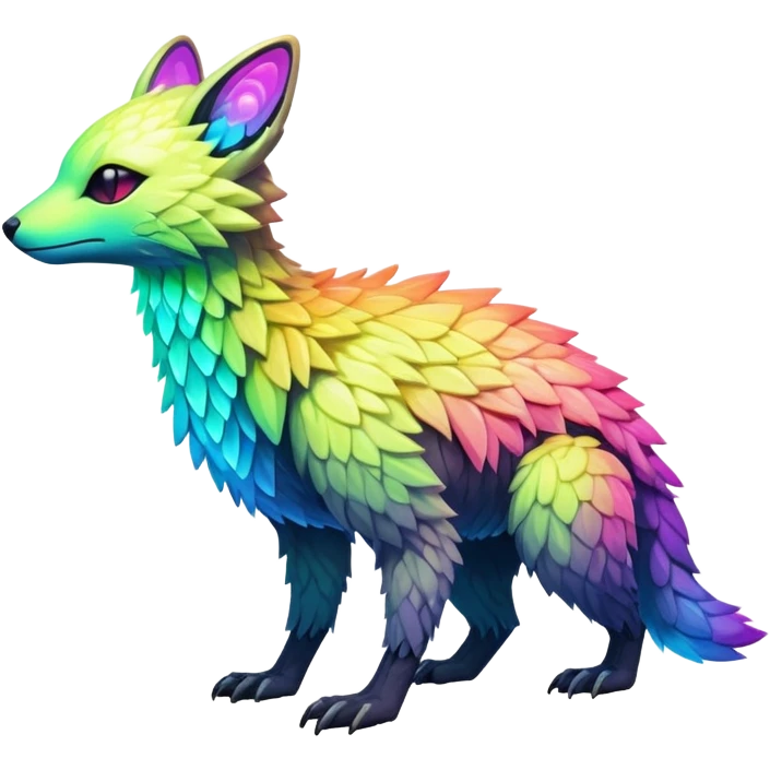 futuristic lush warm-colored neon-colored Fakémon-Trico-creature (full body) emoji