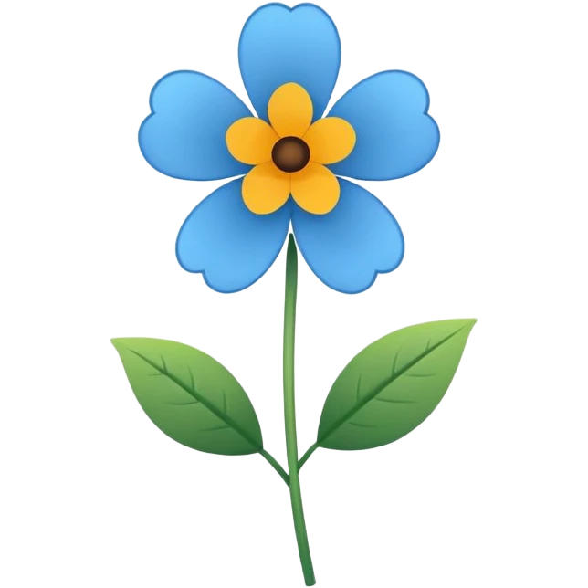 Minimalistic flat vector icon, iOS style, thin black contour on white background. Single flower with leaves, symbolizing floristry. Clean, elegant, no text, no shadows.
 emoji