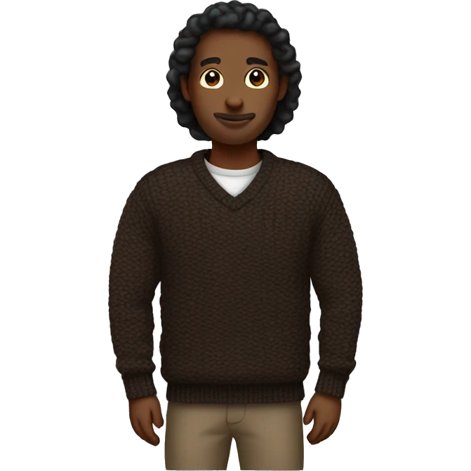 Dark brown knit sweater emoji