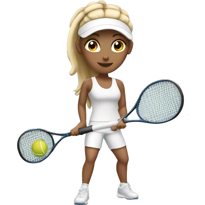 workout white girl playing tennis emoji