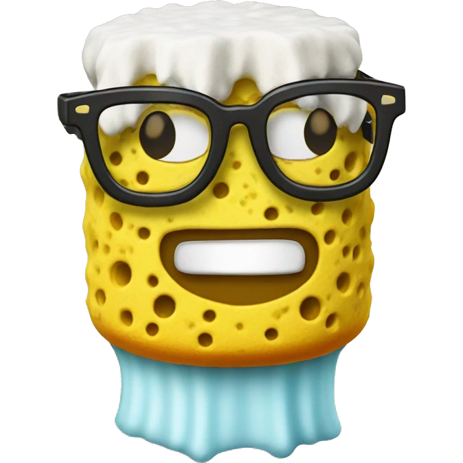 Sponge wearing glasses  emoji