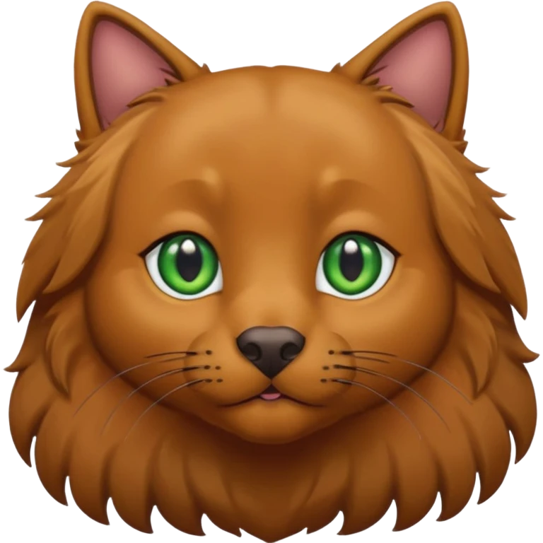 black cat with brown eyes  and big brown retriever with green eyes  emoji