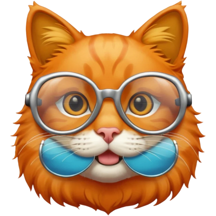 orange cat wear swimming glasses emoji