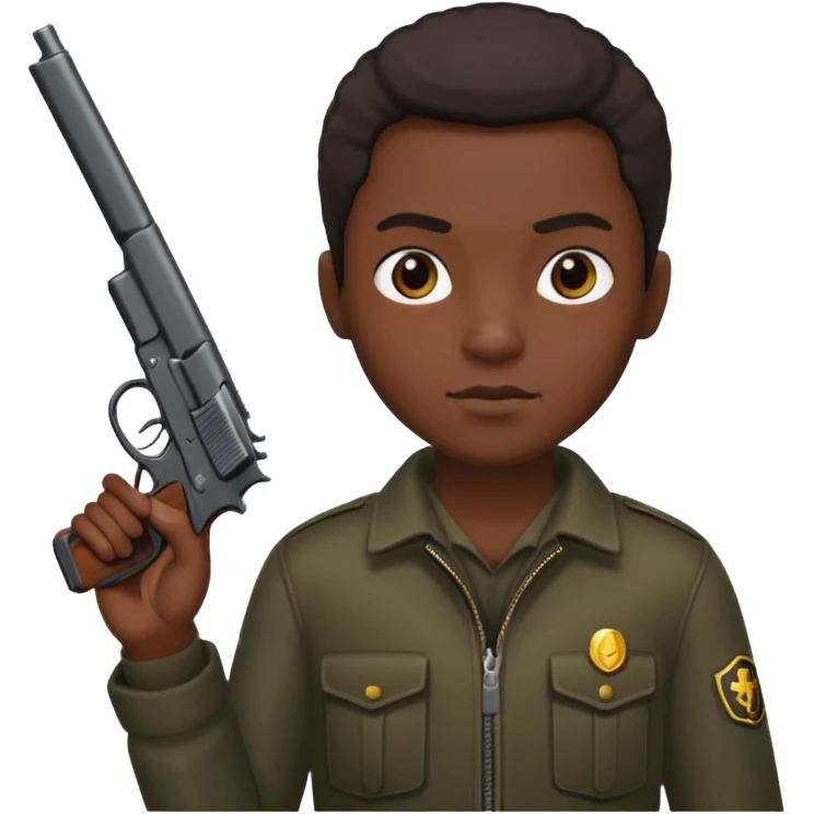 Black person with a gun emoji