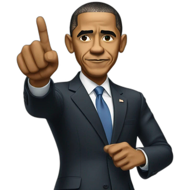 BArack Obama point his finger emoji