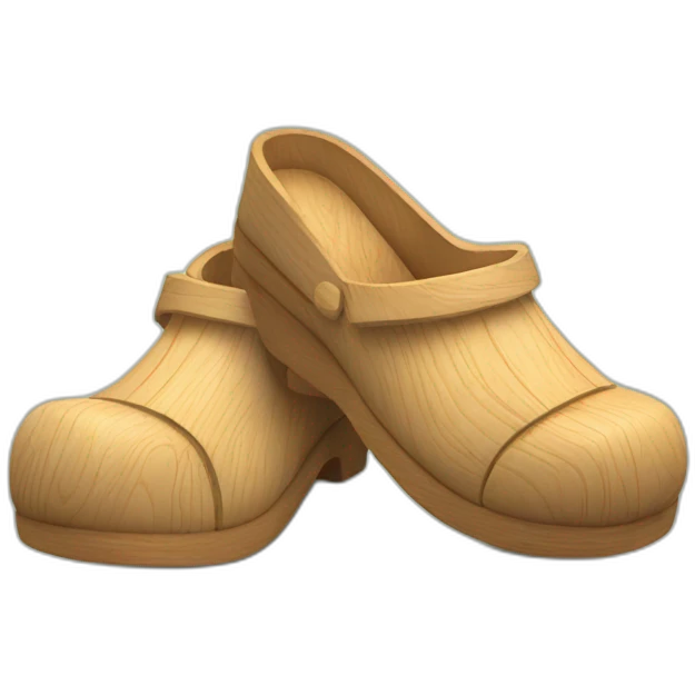 wooden shoes 3D character emoji