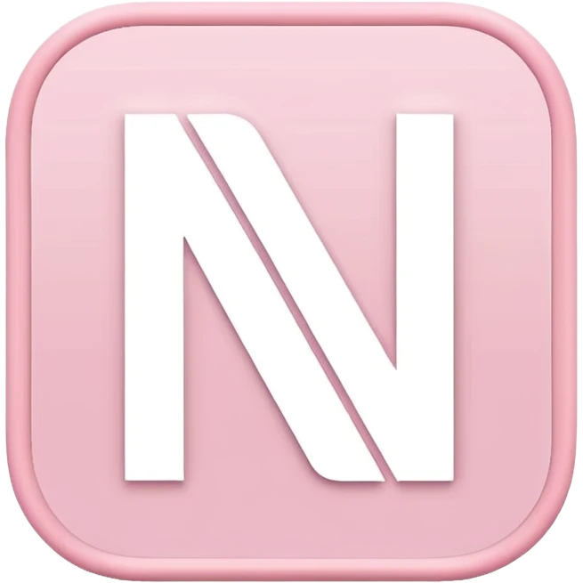 Netflix aesthetic "N" logo in pastel pink with white glowing outline emoji