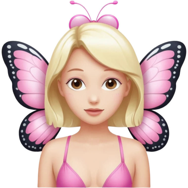 Mommy Pink Swimsuit White Butterfly Wings emoji