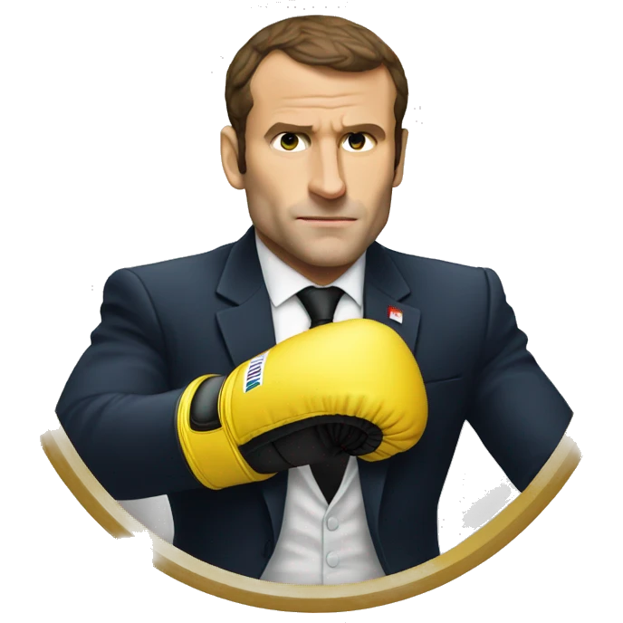 Macron a la boxe emoji