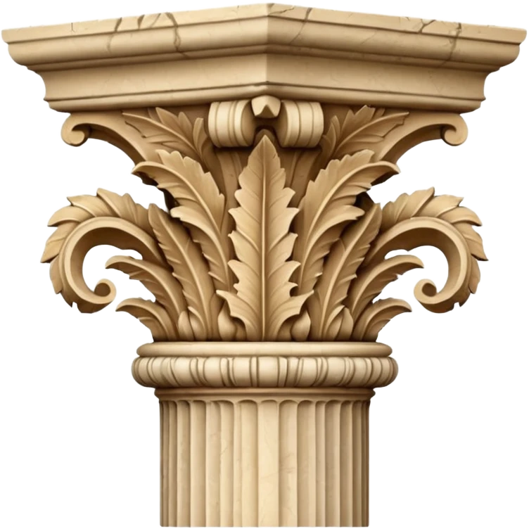 Stone column capital,Museum Statues. emoji