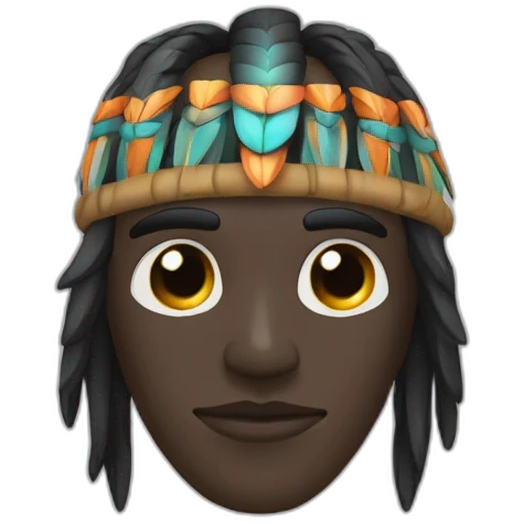 Craneo de indio de color negro emoji