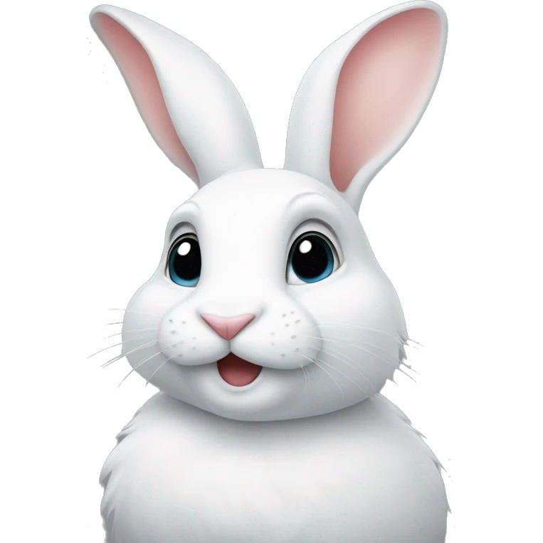 The white rabbit looks up emoji