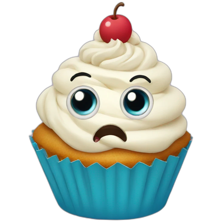 cupcake with eyes emoji