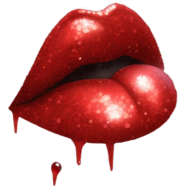 glittery red kiss mark emoji