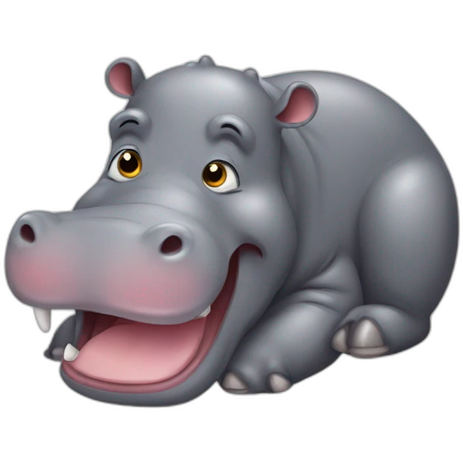 Happy tired hippopotamus emoji