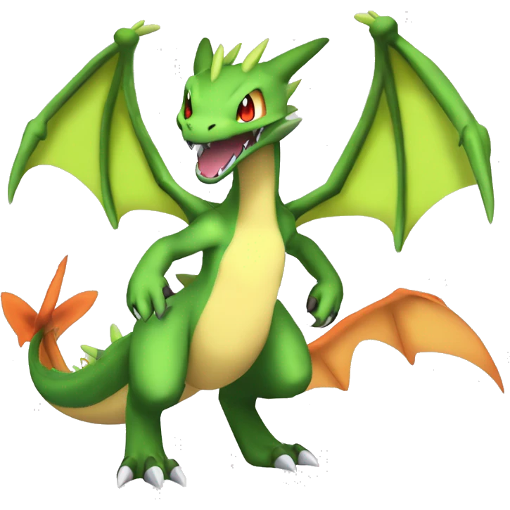 Anthro Cool Edgy Legendary Fakemon-Pokémon-Flygon-Charizard-Fantasy-Creature With Full Body Detailed High Quality emoji