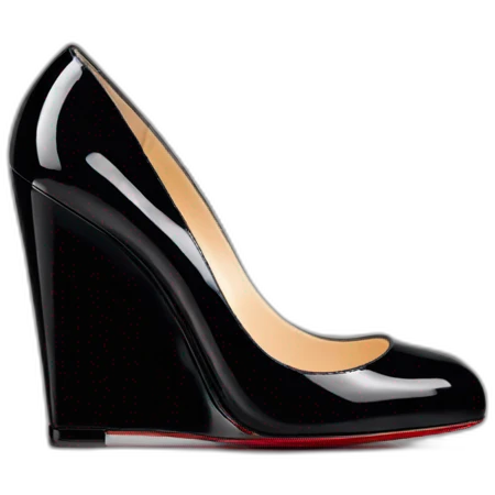 WEDGE heel LOUBOUTIN black PATENT emoji