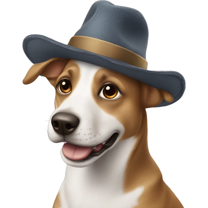 Dog with a hat ￼ emoji