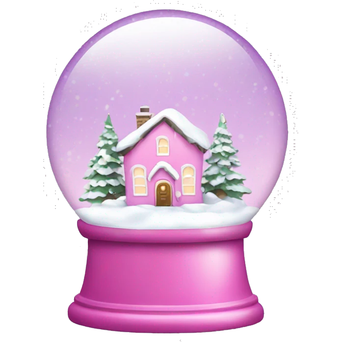 Snowglobe pink Christmas  with snow emoji