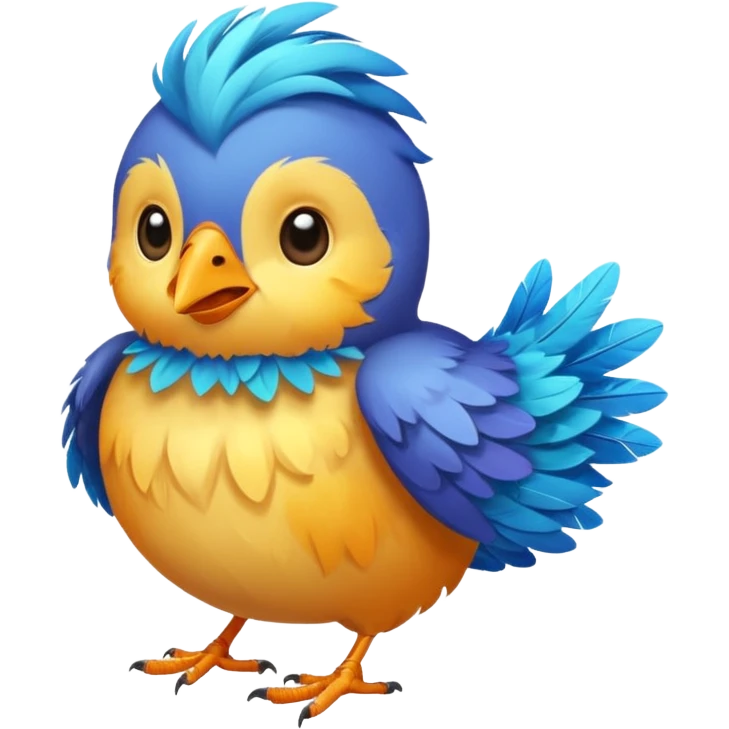 Happy little bird flying emoji