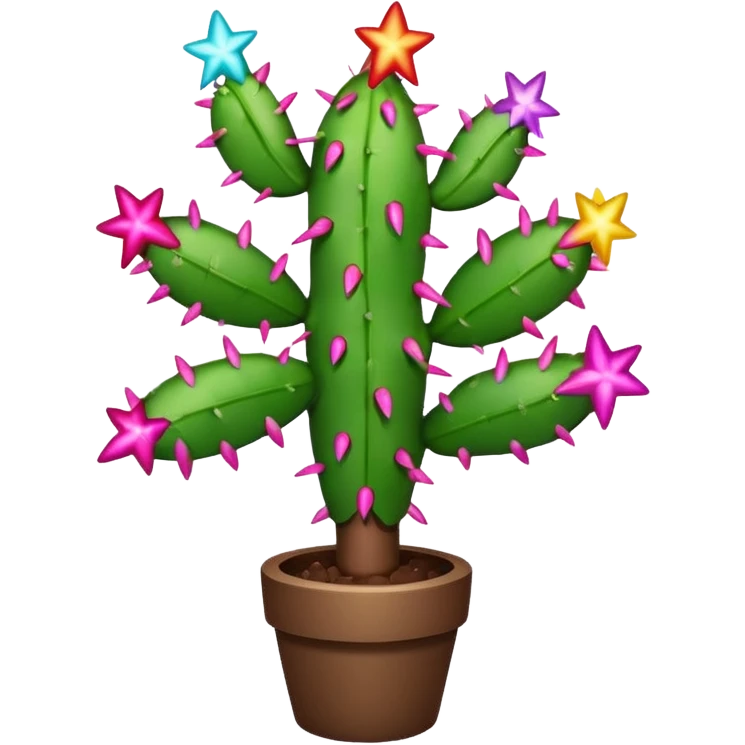 christmas cactus decorated like a tree emoji