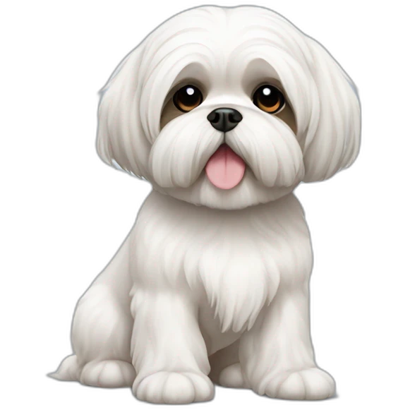 cute white shih tzu emoji