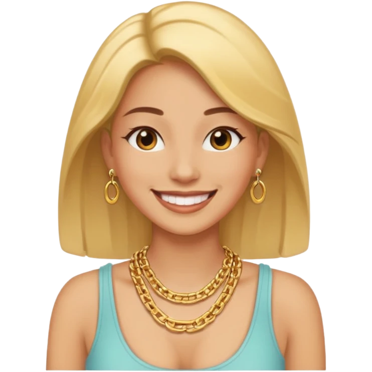 woman wearing a gold chain necklace emoji