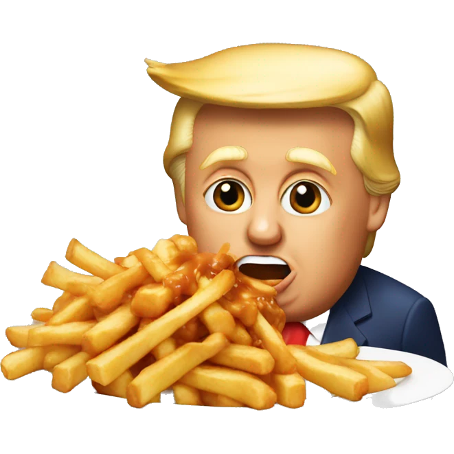 Donald Trump eat a poutine emoji