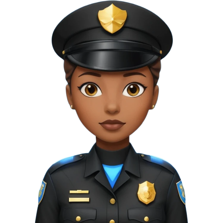 Futuristic black woman cop emoji