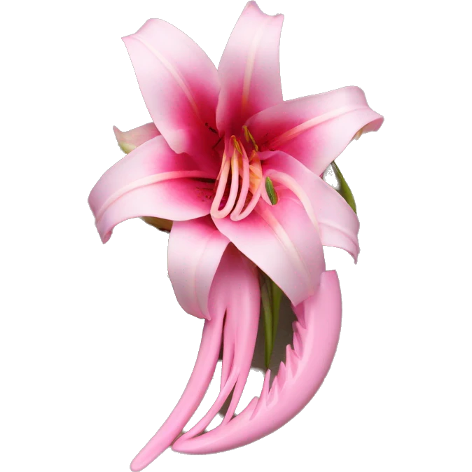 hair claw/clip with pink lily ( accessory)  emoji